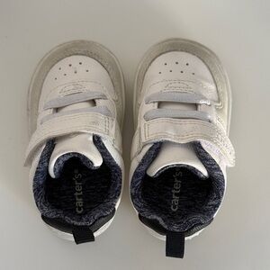 Carter's White Toddler Sneakers with Navy Lining